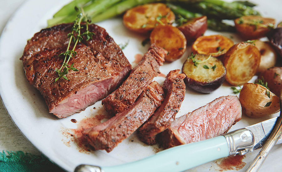 steak and potatoes