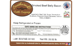 Southwinds Cattle Company Smoked Beef Belly Bacon