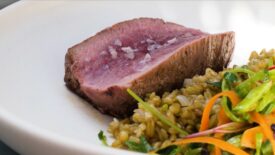 Top loin with farro