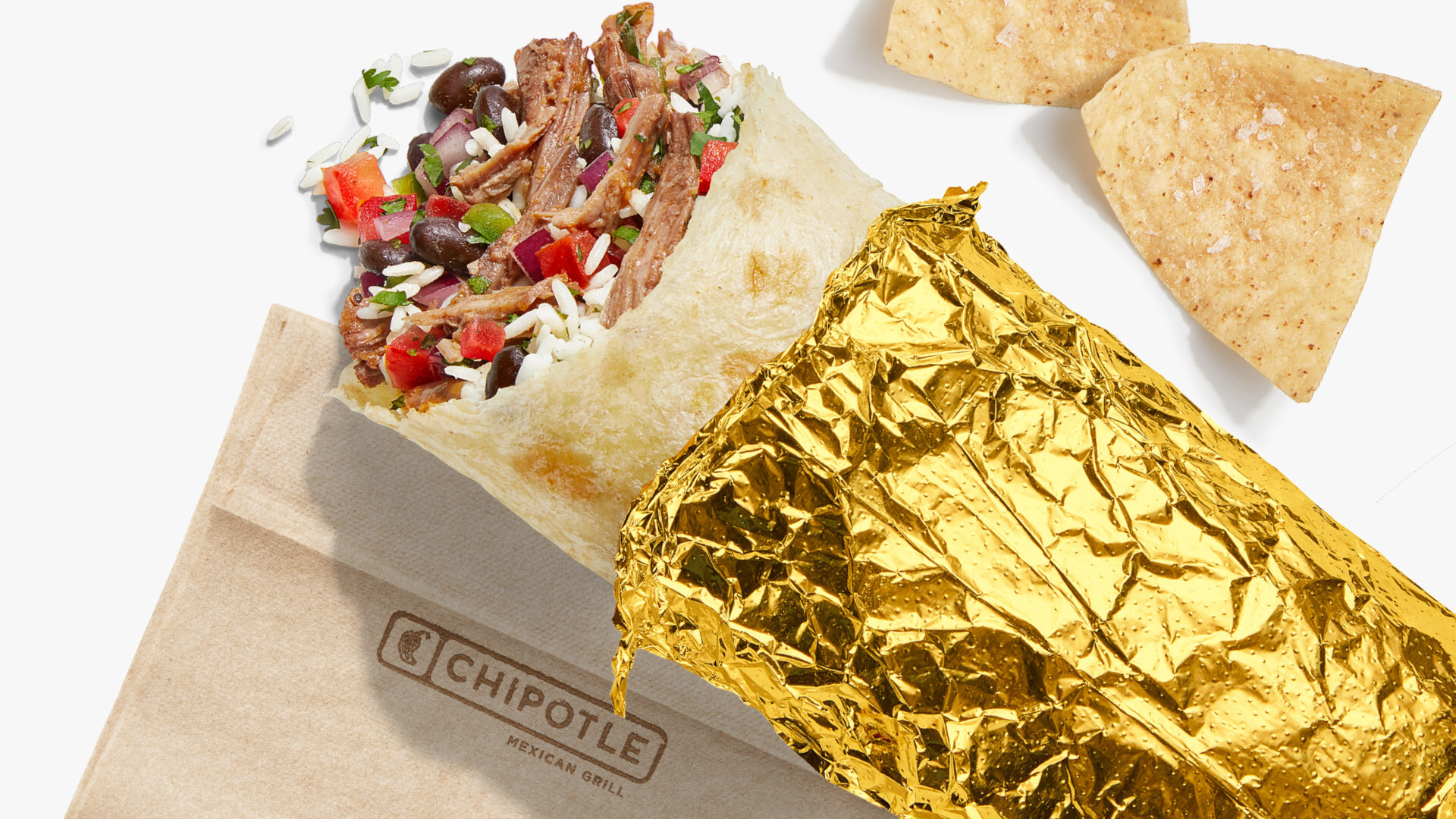 Gold foil burrito