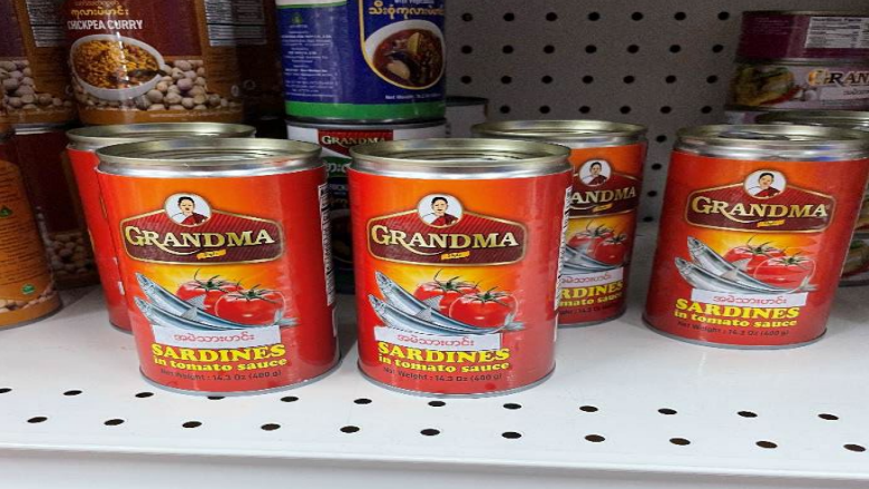 Grandma Style Sardine in Tomato Sauce, labeled Beef Curry