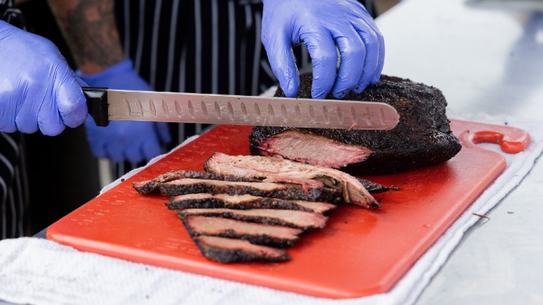 Briskets like these are prepared as part of the HS BBQ Inc. competitions.