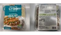 Beef & Lamb Gyro Sandwich Express Meal Kit package (left), UPC code (right)