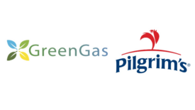 GreenGasUSA logo (L) and Pilgrim’s Pride logo (R)