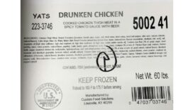 Recalled chicken product label